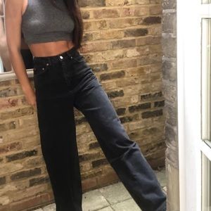 ASOS Tall high rise dad jeans in washed black